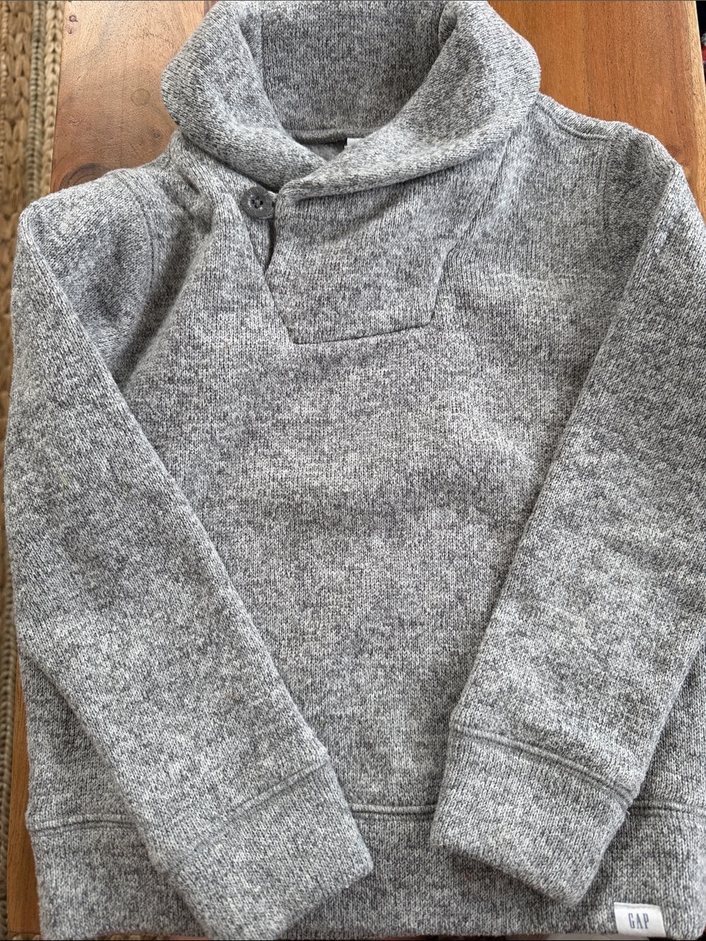 NWOT GAP Heather Gray Shawl-Collar Pullover Sweater